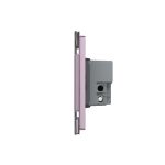 Intrerupator dublu cap scara / cap cruce cu touch Livolo cu rama din sticla, standard Italian – Serie noua