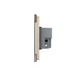 Intrerupator simplu cap scara / cap cruce cu touch Livolo din sticla, standard Italian, protocol ZigBee – Serie noua