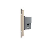 Intrerupator triplu cap scara / cap cruce wireless cu touch Livolo cu rama din sticla, standard Italian – Serie noua