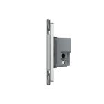Intrerupator triplu cap scara / cap cruce wireless cu touch Livolo cu rama din sticla, standard Italian – Serie noua