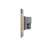 Intrerupator triplu wireless cu touch Livolo cu rama din sticla, standard Italian – Serie noua