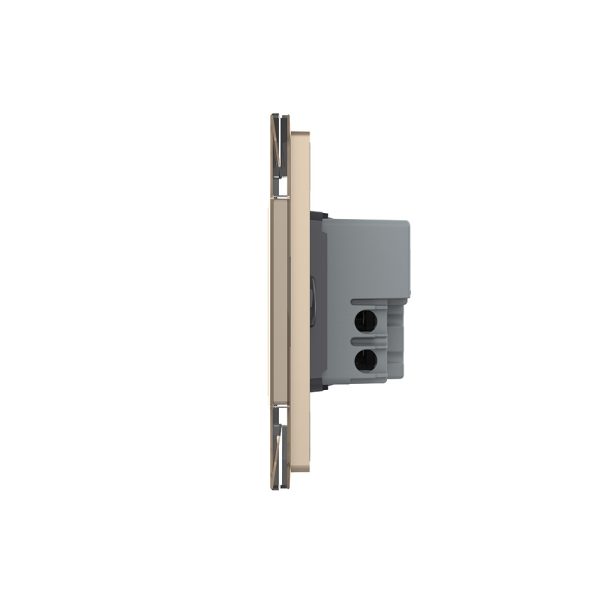 Intrerupator triplu wireless cu touch Livolo cu rama din sticla, standard Italian – Serie noua