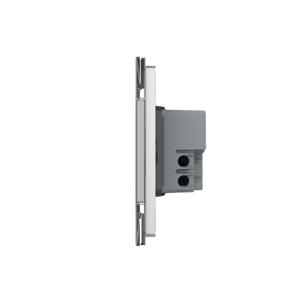 Intrerupator triplu wireless cu touch Livolo cu rama din sticla, standard Italian – Serie noua