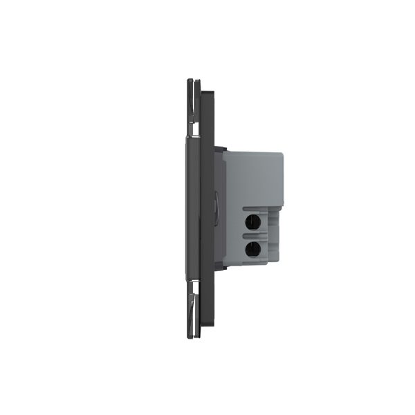 Intrerupator triplu wireless cu touch Livolo cu rama din sticla, standard Italian – Serie noua