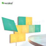 Kit 9 Panouri luminoase inteligente Nanoleaf Canvas cu senzor muzica, LED RGBW, Wi-Fi, Control tactil, Control de pe telefonul mobil
