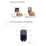 Intrerupator dublu wireless cu touch Livolo din sticla si telecomanda inclusa-standard italian