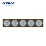 Intrerupator LIVOLO cu touch din sticla cu 5 intrerupatoare simple