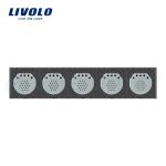 Intrerupator LIVOLO cu touch din sticla cu 5 intrerupatoare simple
