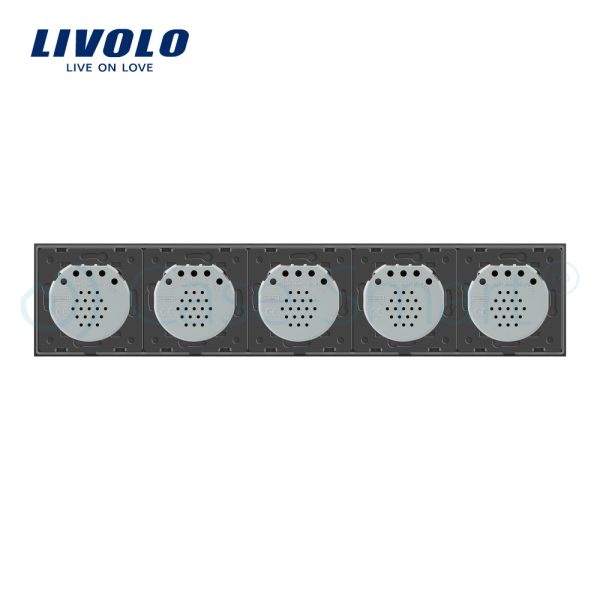Intrerupator LIVOLO cu touch din sticla cu 5 intrerupatoare simple