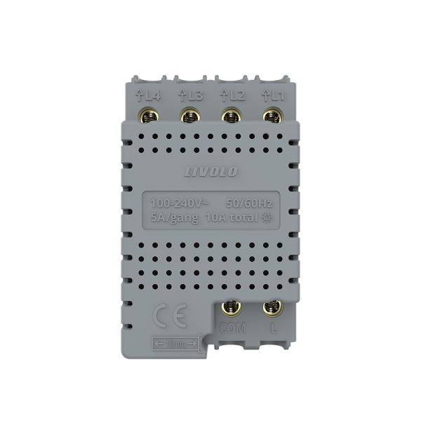 Modul intrerupator cvadruplu cap scara / cruce cu touch Livolo, protocol ZigBee, standard Italian