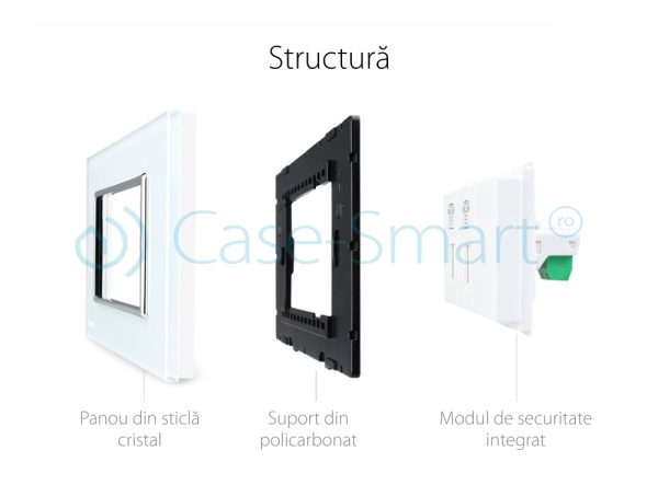 Priza dubla Telefon Livolo cu rama din sticla – standard italian