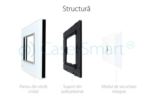 Priza cu mufa pentru microfon Livolo cu rama din sticla – standard italian