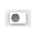 Priza simpla cu blank Livolo cu rama din sticla 3M, standard Italian, Serie noua
