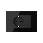 Priza simpla cu blank Livolo cu rama din sticla 3M, standard Italian, Serie noua