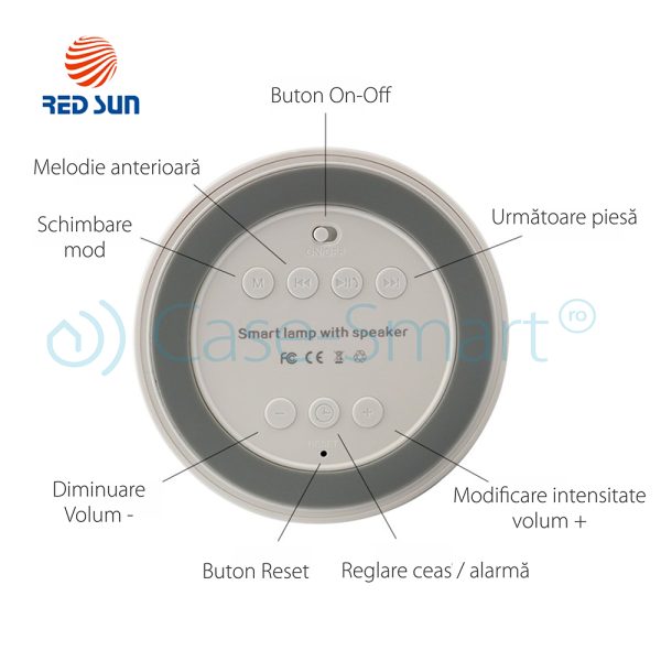 Boxa Red Sun M6 cu ceas, alarma si Bluetooth
