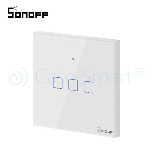 Intrerupator triplu cu touch Sonoff T1EU3C, Wi-Fi + RF, Control de pe telefonul mobil