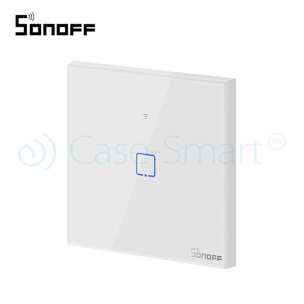 Intrerupator simplu cu touch Sonoff T0EU1C, Wi-Fi, Control de pe telefonul mobil