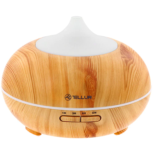 Difuzor aromaterapie smart Tellur, Wi-Fi, LED, Capacitate 300 mL, Maro deschis