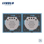Intrerupator dublu + dublu cu touch Wireless Livolo din sticla