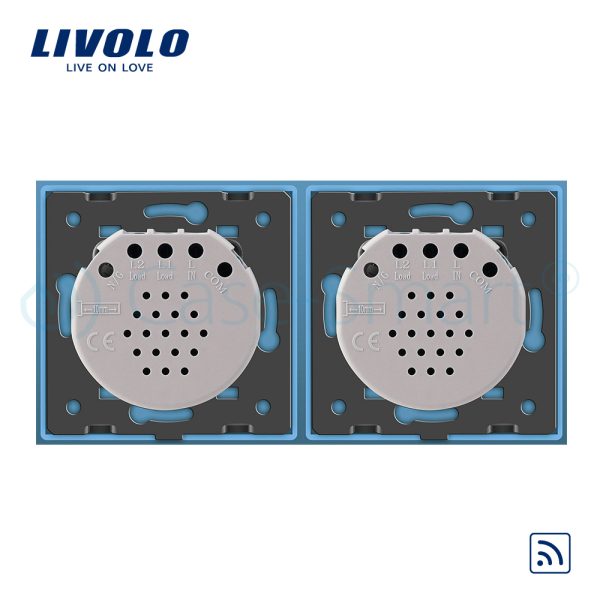 Intrerupator dublu + dublu cu touch Wireless Livolo din sticla