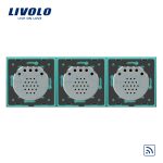 Intrerupator dublu+dublu+dublu cu touch Wireless Livolo din sticla