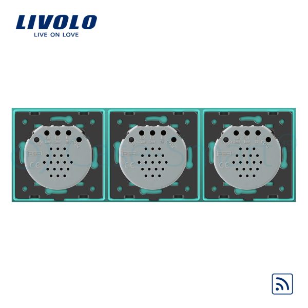 Intrerupator dublu+dublu+dublu cu touch Wireless Livolo din sticla
