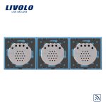Intrerupator dublu+dublu+dublu cu touch Wireless Livolo din sticla