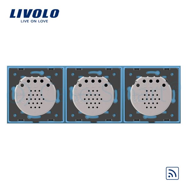 Intrerupator dublu+dublu+dublu cu touch Wireless Livolo din sticla