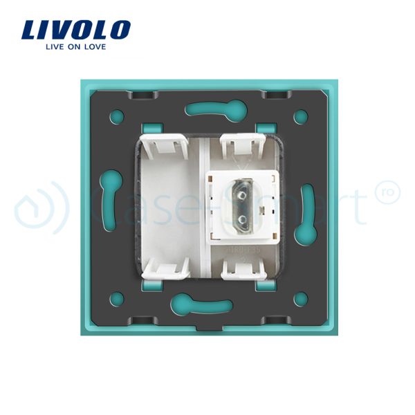 Priza simpla HDMI Livolo cu rama din sticla