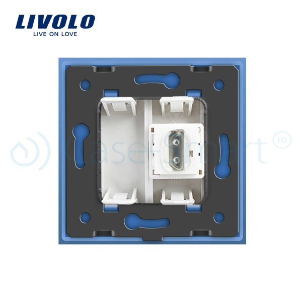 Priza simpla HDMI Livolo cu rama din sticla