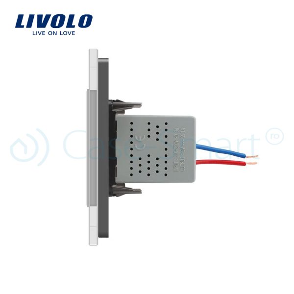 Priza USB Livolo cu rama din sticla