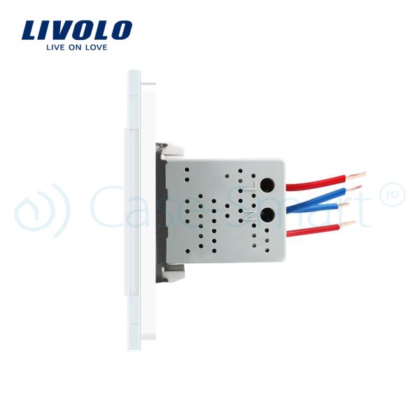 Priza dubla USB Livolo cu rama din sticla