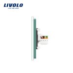 Priza cvintupla + priza TV Internet Livolo cu rama din sticla