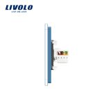 Priza cvintupla + priza TV Internet Livolo cu rama din sticla