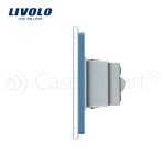 Priza dubla module inguste Livolo cu rama din sticla – standard german