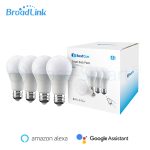 Pachet 4 becuri inteligente Wi-Fi BroadLink FastCon dimabil, E27, 6.5W, Compatibil Amazon Alexa, Google Home, Control de pe telefonul mobil – Resigilat
