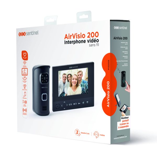 Videointerfon wireless SCS Sentinel Airvisio 200, Ecran 7 inch, Inregistrare video & Captura foto, Distanta transmisie 200 m