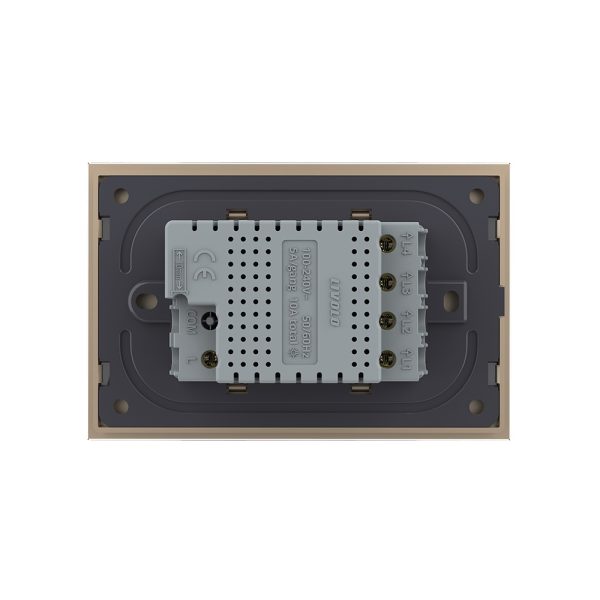 Intrerupator cvadruplu wireless cu touch Livolo cu rama din sticla, standard Italian – Serie noua