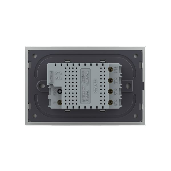 Intrerupator cvadruplu wireless cu touch Livolo cu rama din sticla, standard Italian – Serie noua