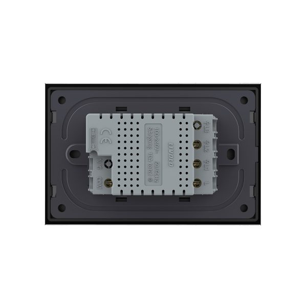 Intrerupator dublu cap scara / cap cruce cu touch Livolo din sticla, standard Italian, protocol ZigBee – Serie noua