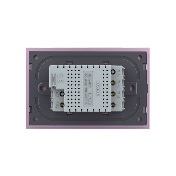 Intrerupator dublu cap scara / cap cruce cu touch Livolo cu rama din sticla, standard Italian – Serie noua