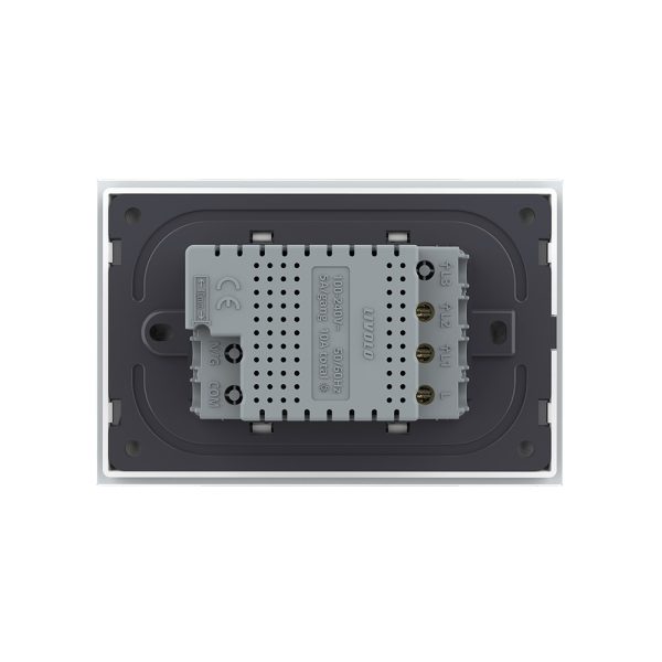 Intrerupator dublu wireless cu touch Livolo cu rama din sticla, standard Italian – Serie noua
