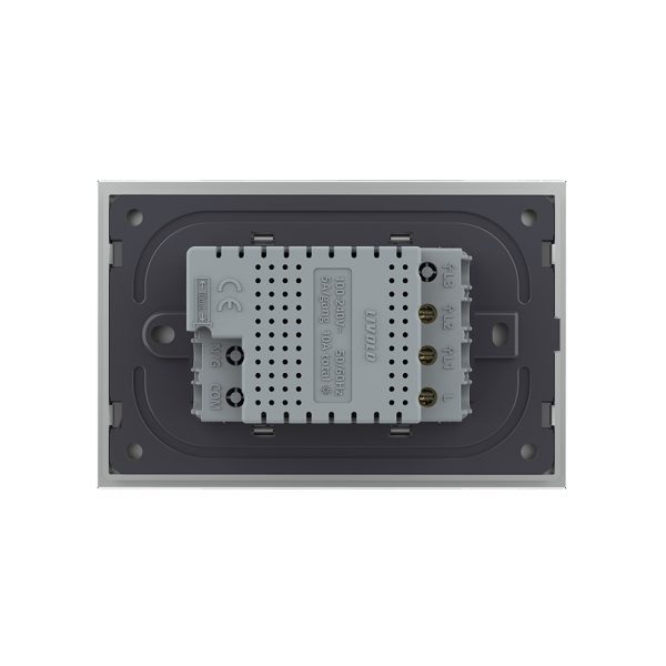 Intrerupator dublu wireless cu touch Livolo cu rama din sticla, standard Italian – Serie noua