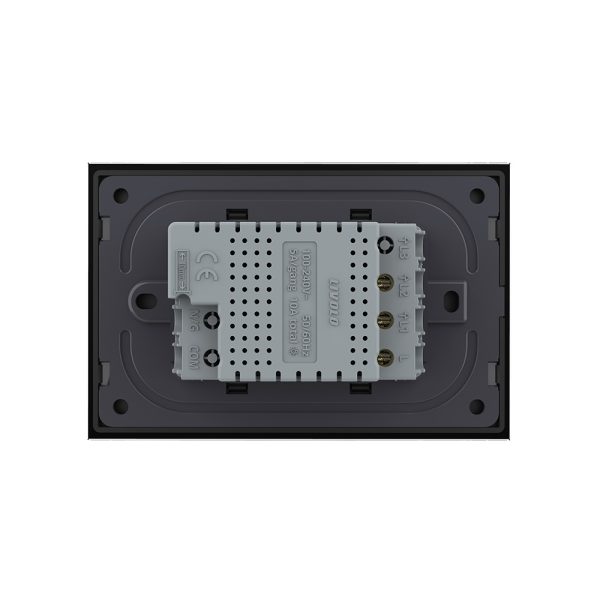 Intrerupator dublu wireless cu touch Livolo cu rama din sticla, standard Italian – Serie noua