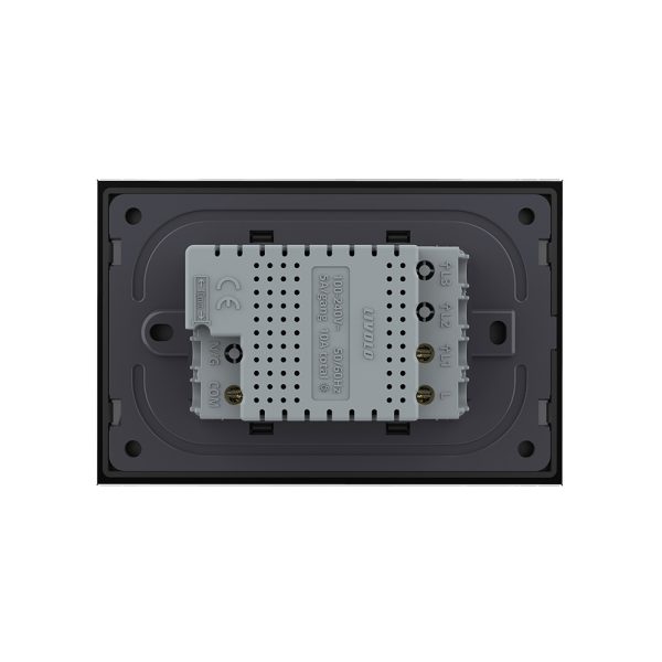 Intrerupator simplu cap scara / cap cruce cu touch Livolo cu rama din sticla, standard Italian, protocol ZigBee – Serie noua