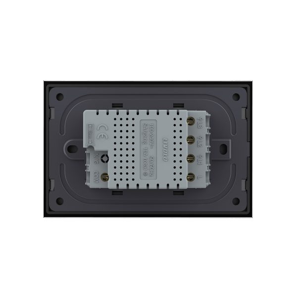 Intrerupator triplu cap scara / cap cruce cu touch Livolo din sticla, standard Italian, protocol ZigBee – Serie noua