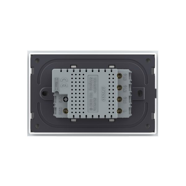 Intrerupator triplu wireless cu touch Livolo cu rama din sticla, standard Italian – Serie noua