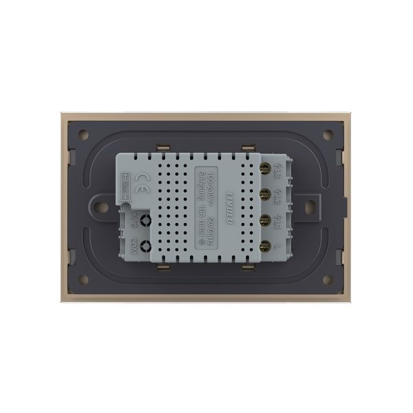 Intrerupator triplu wireless cu touch Livolo cu rama din sticla, standard Italian – Serie noua