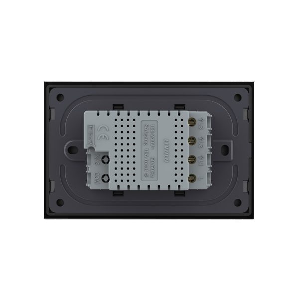 Intrerupator triplu wireless cu touch Livolo cu rama din sticla, standard Italian – Serie noua