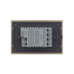 Intrerupator triplu cap scara / cap cruce cu touch Livolo cu rama din sticla, standard Italian, protocol ZigBee – Serie noua